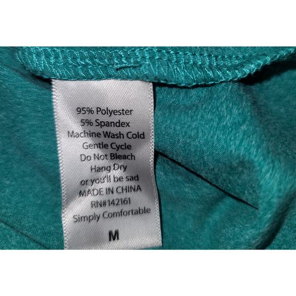 LulaRoe Green Marled Hi Low Midi A-Line Dress Medium Short Sleeves Soft - Picture 4 of 6